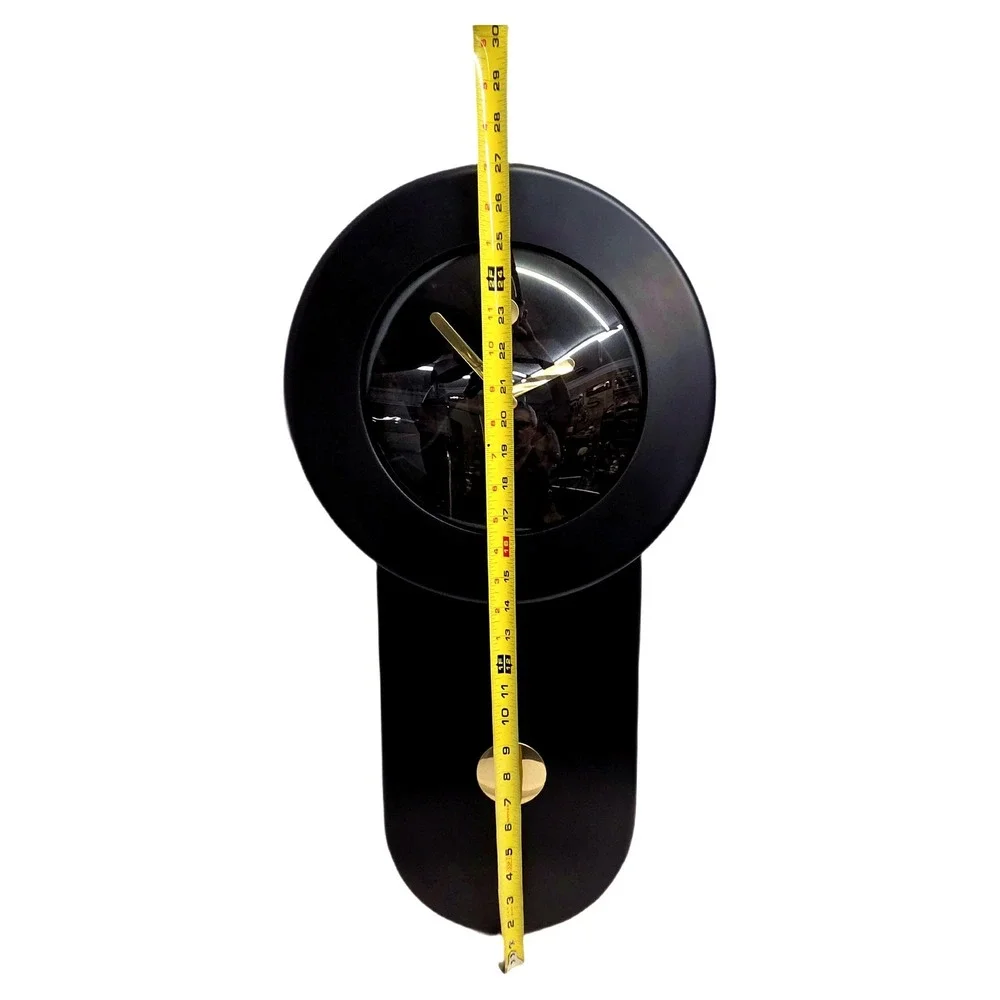 Empire Art Products Black Gold Pendulum Wall Clock Post-Modern Decor 27in